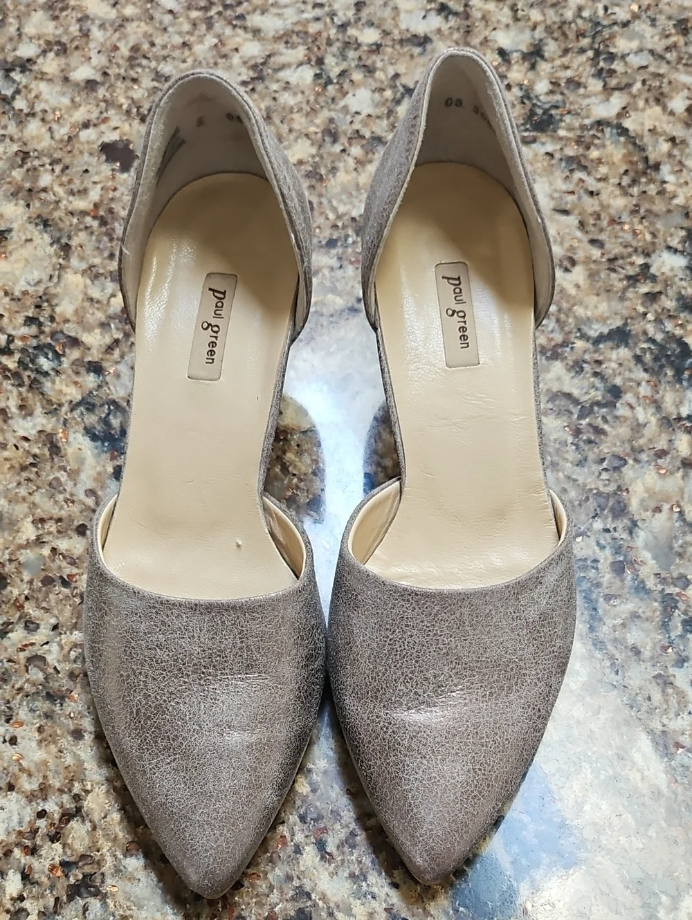 Paul Green Metallic D'orsay Kitten Heels